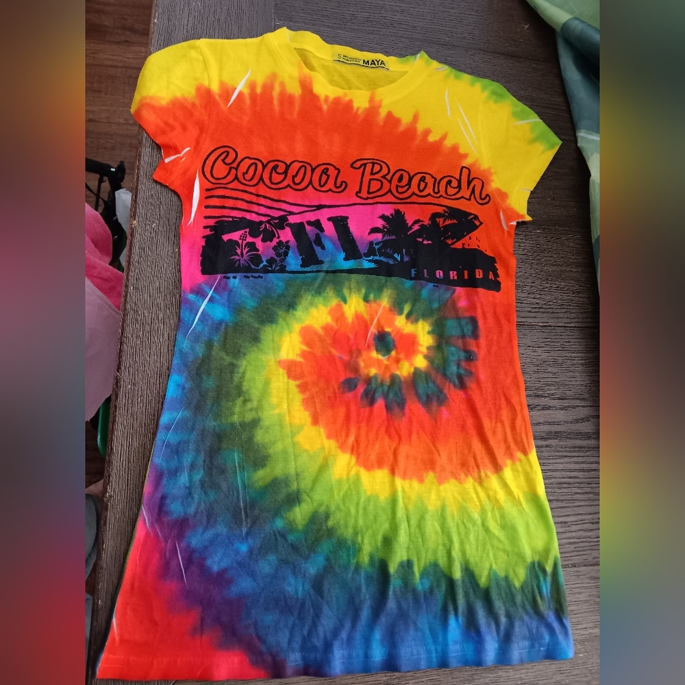 Maya Tie-Dye Cocoa Beach Graphic Tee - Rainbow